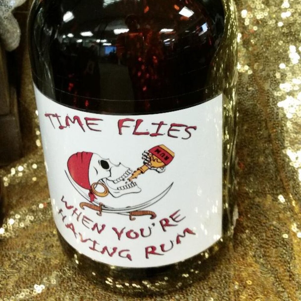 BA280-Brown Glass "Rum" Jug -Empty with Top